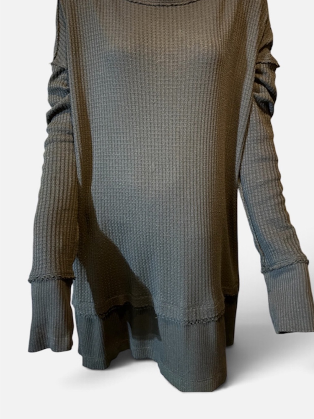 We the free Women's black Waffle-Knit Long Sleeve Sweater